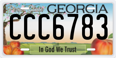 GA license plate CCC6783
