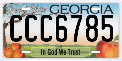 GA license plate CCC6785