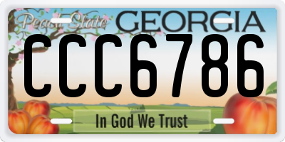 GA license plate CCC6786