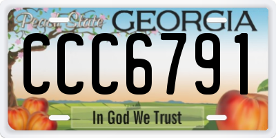 GA license plate CCC6791