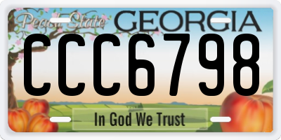 GA license plate CCC6798