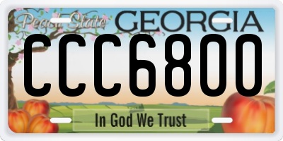 GA license plate CCC6800