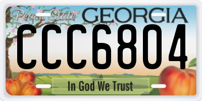 GA license plate CCC6804
