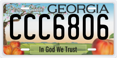 GA license plate CCC6806