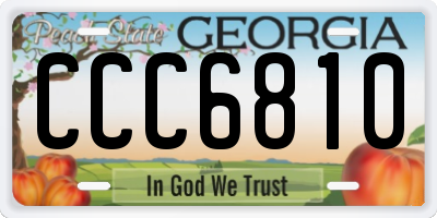 GA license plate CCC6810