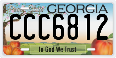 GA license plate CCC6812