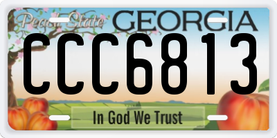 GA license plate CCC6813