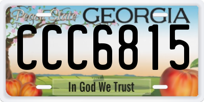 GA license plate CCC6815