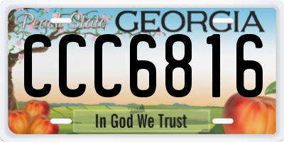 GA license plate CCC6816