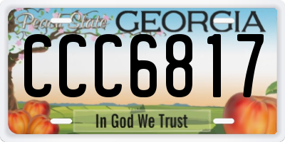 GA license plate CCC6817