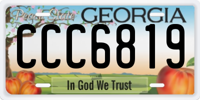 GA license plate CCC6819