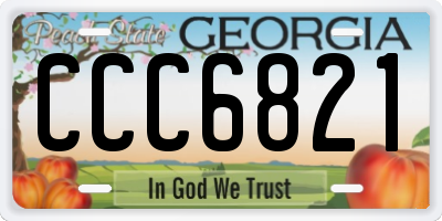 GA license plate CCC6821