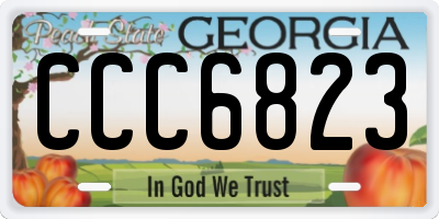 GA license plate CCC6823