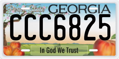 GA license plate CCC6825