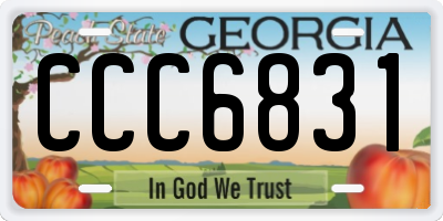 GA license plate CCC6831
