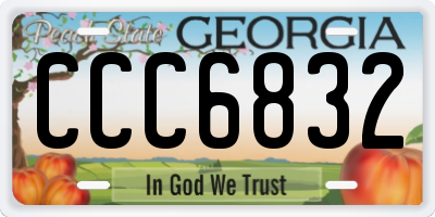 GA license plate CCC6832