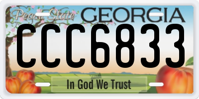 GA license plate CCC6833
