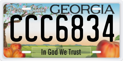 GA license plate CCC6834