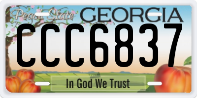 GA license plate CCC6837