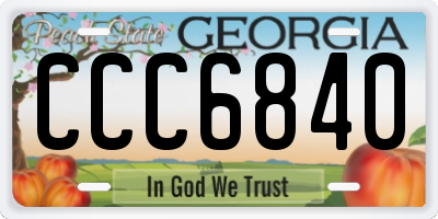 GA license plate CCC6840