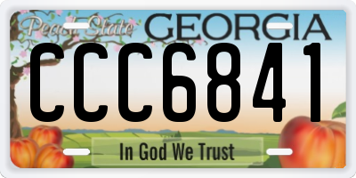 GA license plate CCC6841