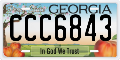 GA license plate CCC6843