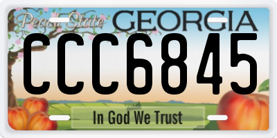 GA license plate CCC6845
