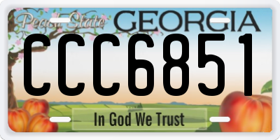 GA license plate CCC6851