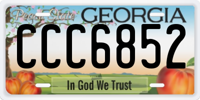 GA license plate CCC6852