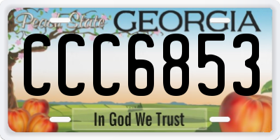 GA license plate CCC6853