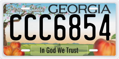 GA license plate CCC6854