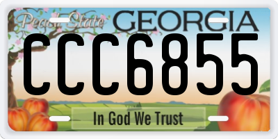 GA license plate CCC6855