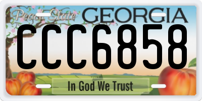 GA license plate CCC6858