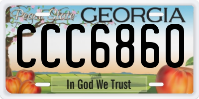 GA license plate CCC6860