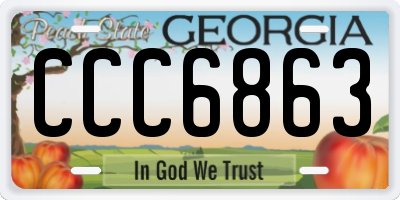 GA license plate CCC6863