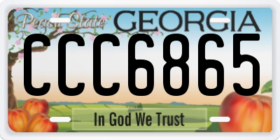 GA license plate CCC6865
