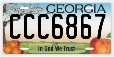GA license plate CCC6867