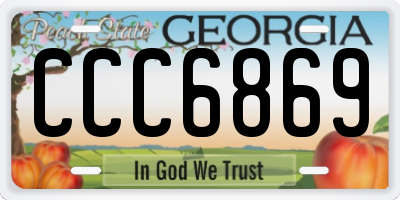 GA license plate CCC6869