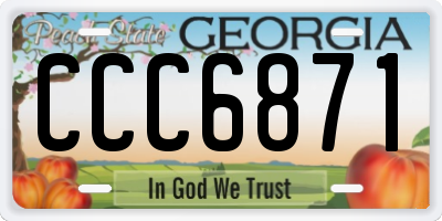GA license plate CCC6871