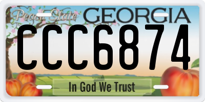 GA license plate CCC6874