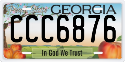 GA license plate CCC6876