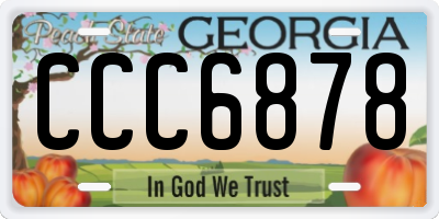 GA license plate CCC6878