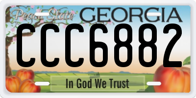 GA license plate CCC6882