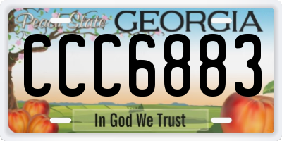 GA license plate CCC6883