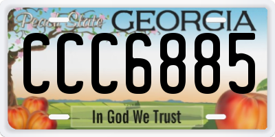 GA license plate CCC6885