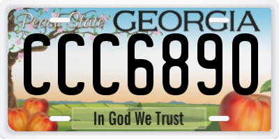 GA license plate CCC6890