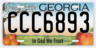 GA license plate CCC6893