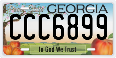 GA license plate CCC6899