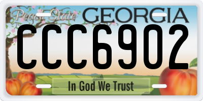GA license plate CCC6902