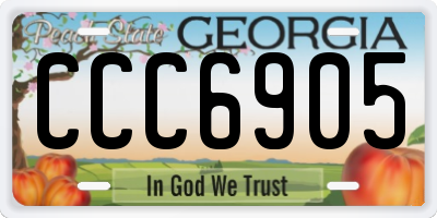 GA license plate CCC6905